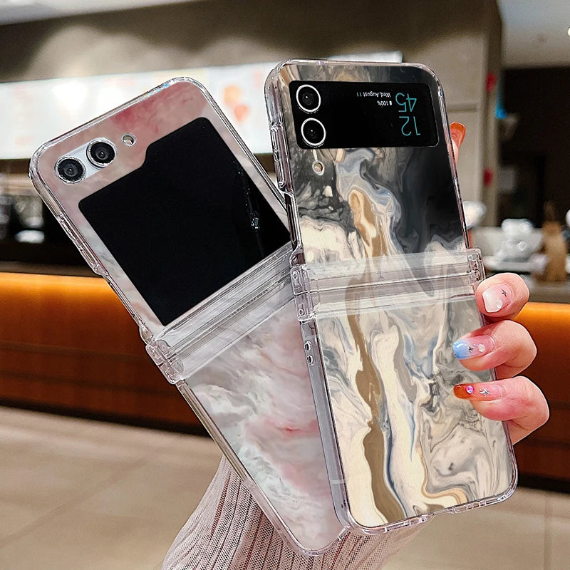 Luxury Watercolor Marble Samsung Flip Cases