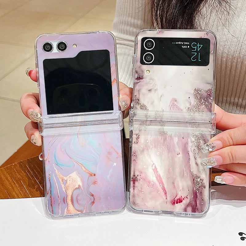 Luxury Watercolor Marble Samsung Flip Cases