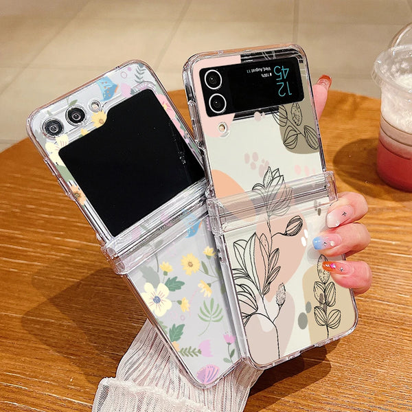 Creative Flower Hard Folding Samsung Flip Cases