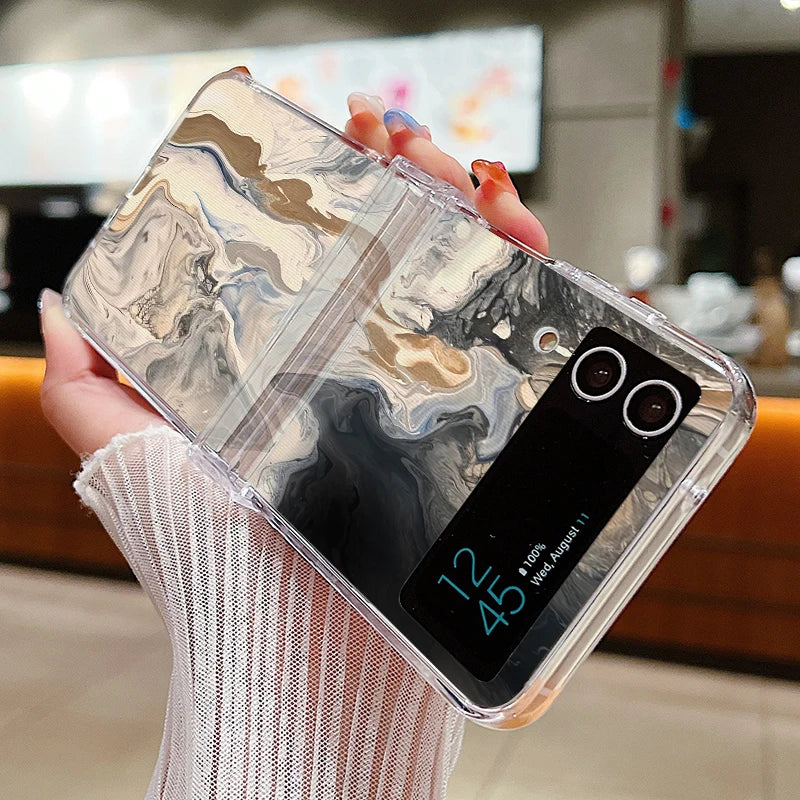 Luxury Watercolor Marble Samsung Flip Cases