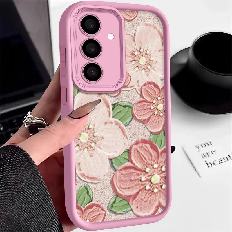 Shockproof Relief Flower Samsung Case