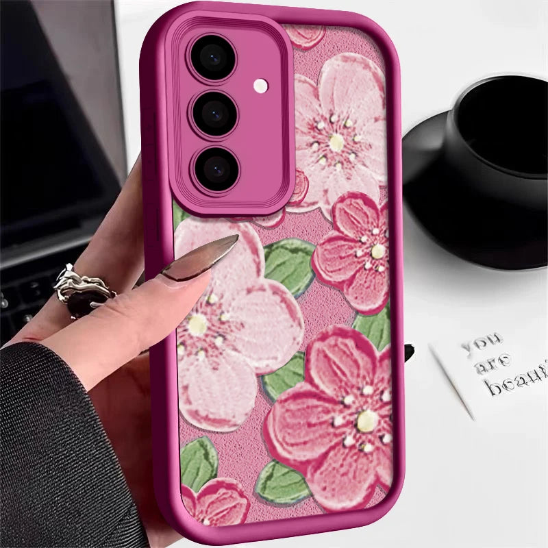 Shockproof Relief Flower Samsung Case