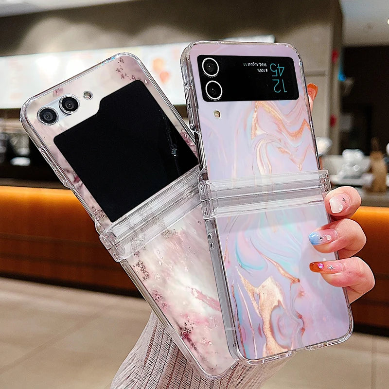 Luxury Watercolor Marble Samsung Flip Cases