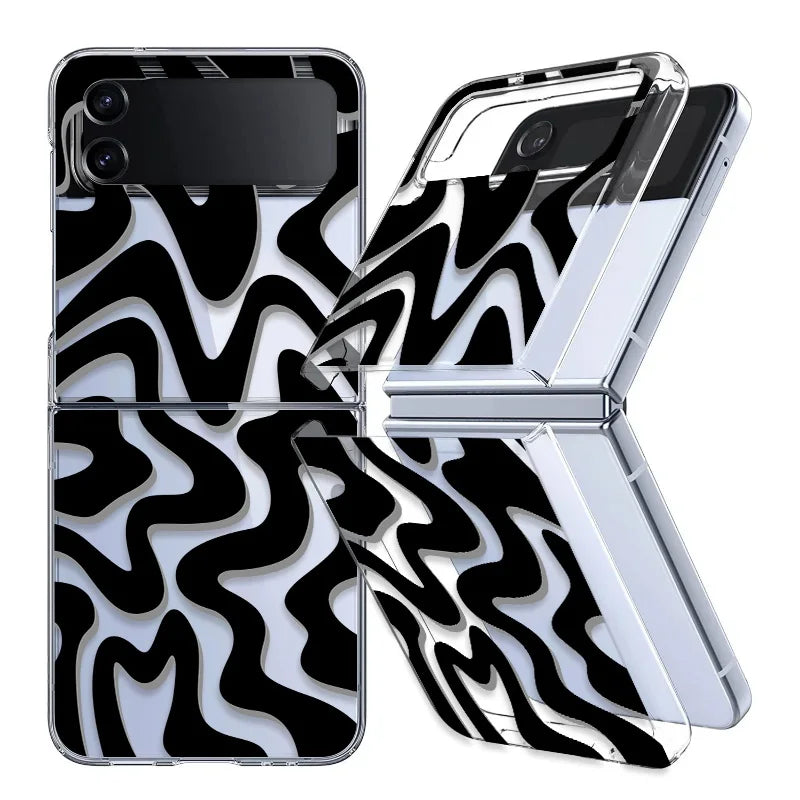 Clear Striped Samsung Flip Cases